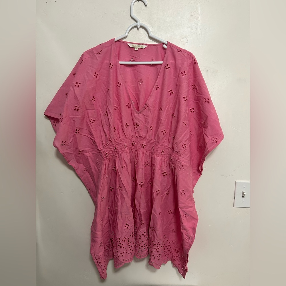 NWOT Shiraleah Chicago swim‎ coverup eyelet pink size xl